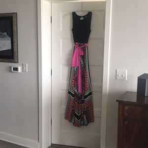 Eliza J black& multi-print dress size 4